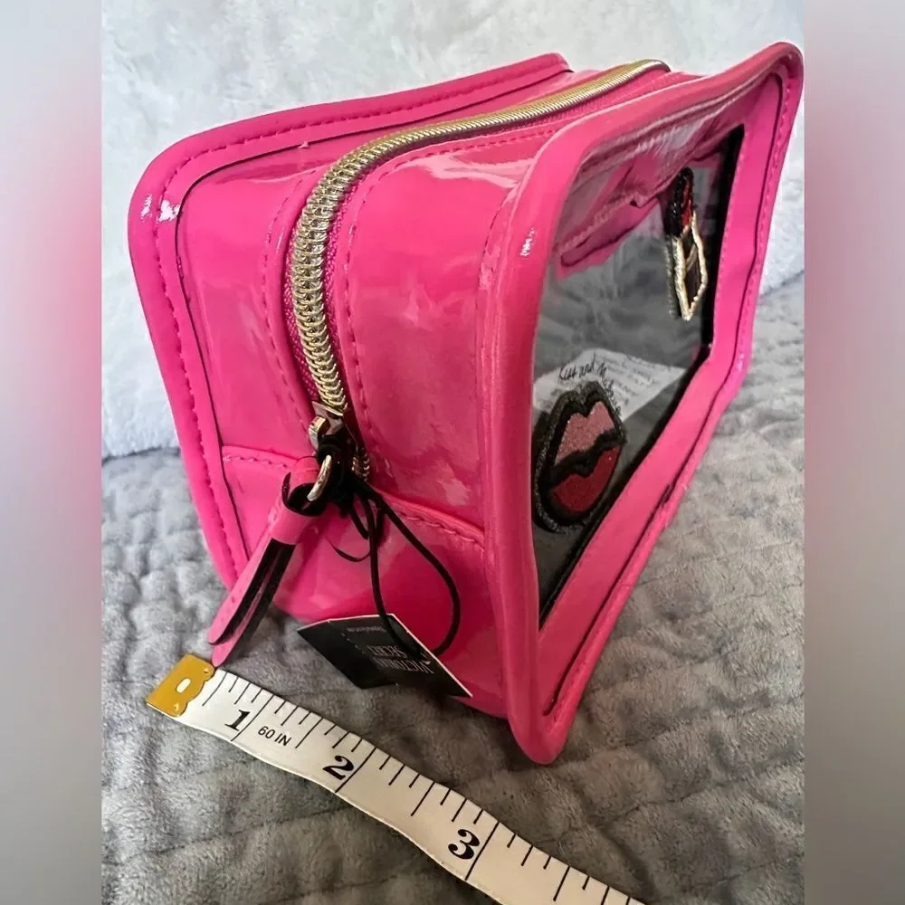 Victoria's Secret Cosmetic Case Clear Pink Patches Beauty Travel Makeup …